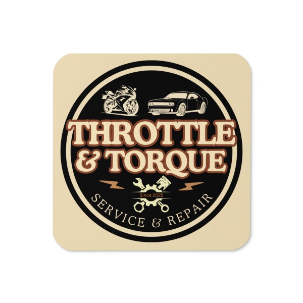 Throttle & Torque Cork-Back Coaster
