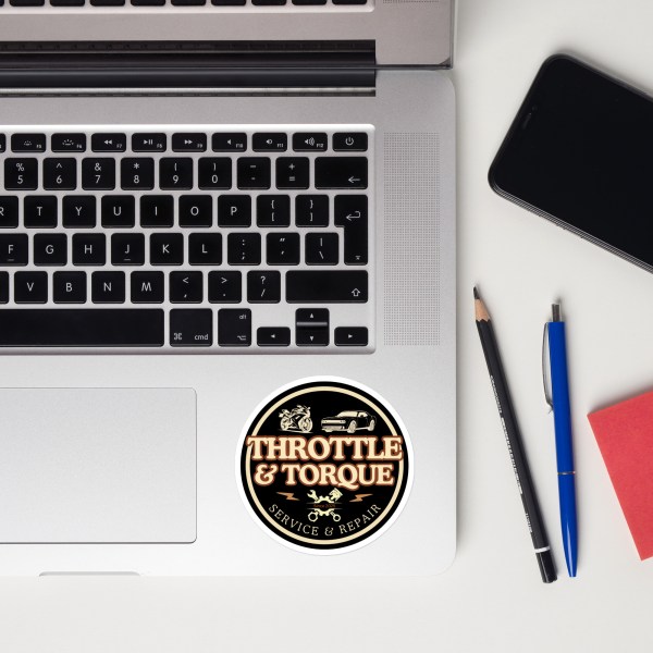 Throttle & Torque Die-Cut Sticker