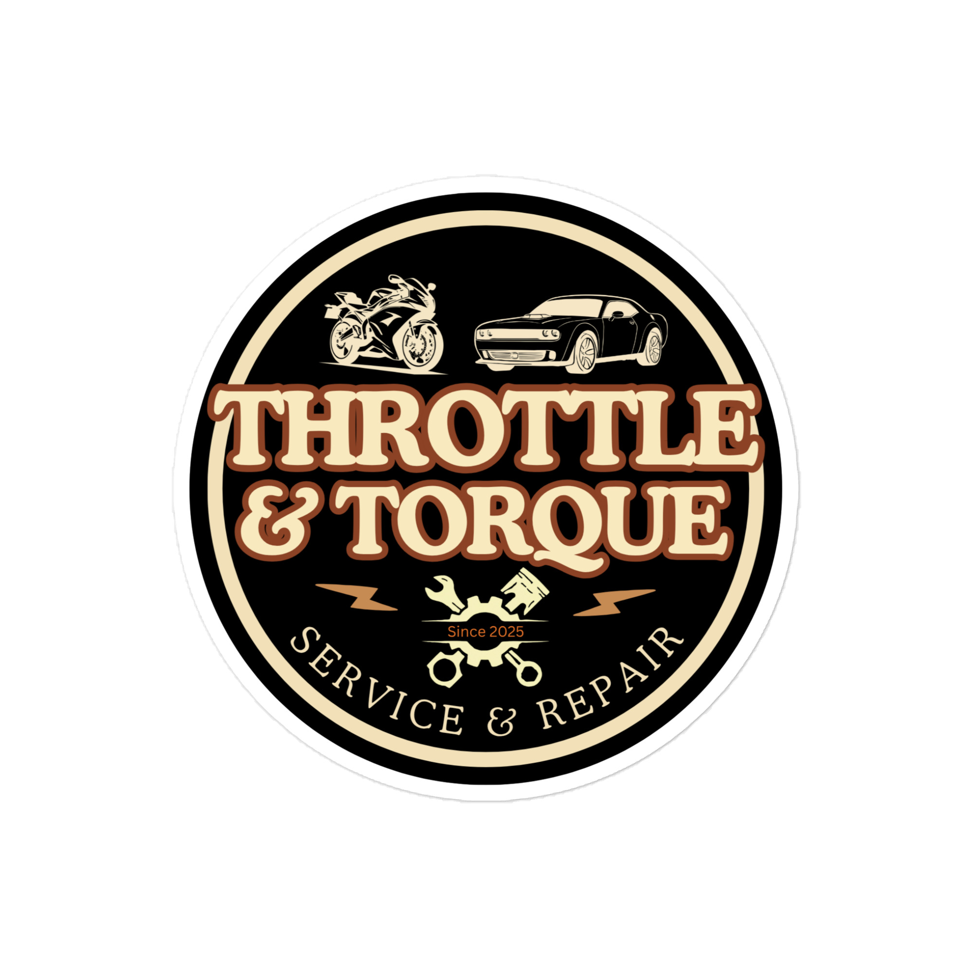 Throttle & Torque Die-Cut Sticker - Image 1
