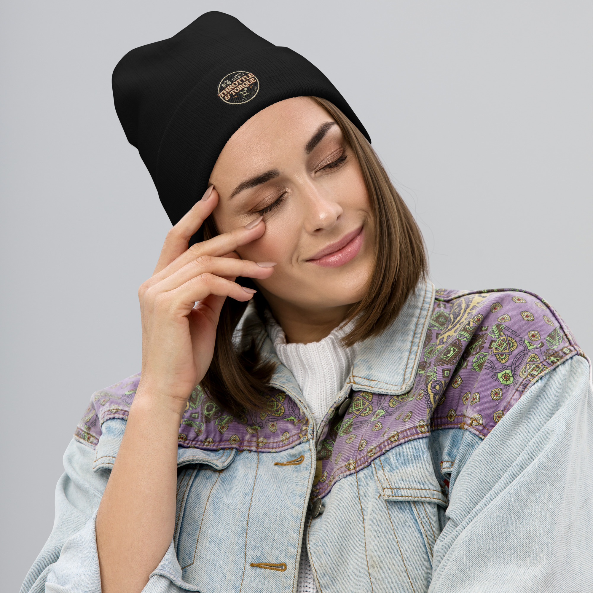 Throttle & Torque Embroidered Beanie - Image 9