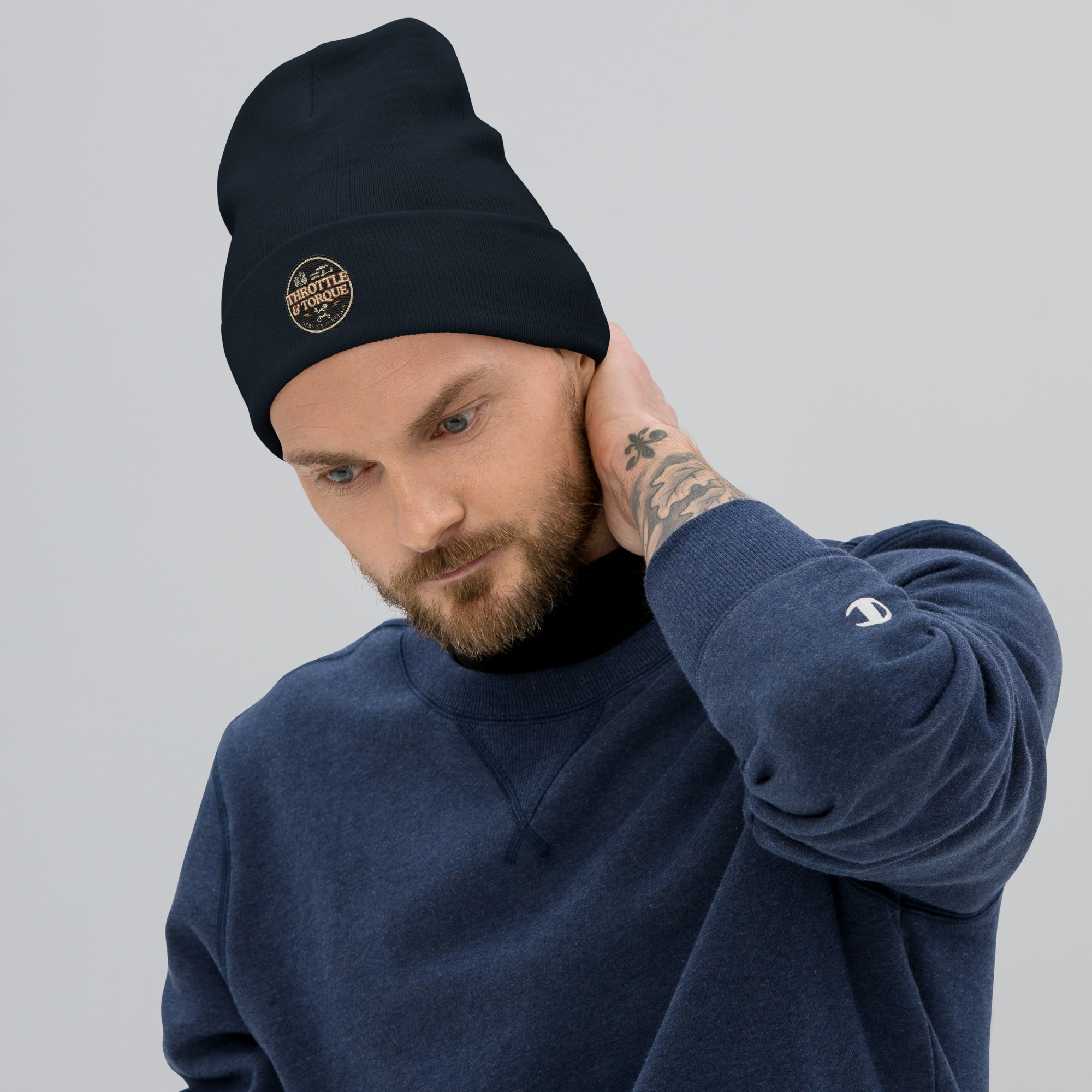 Throttle & Torque Embroidered Beanie - Image 6